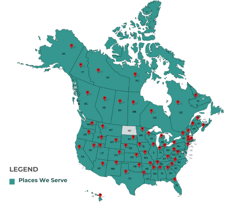 States We Work With and Canada